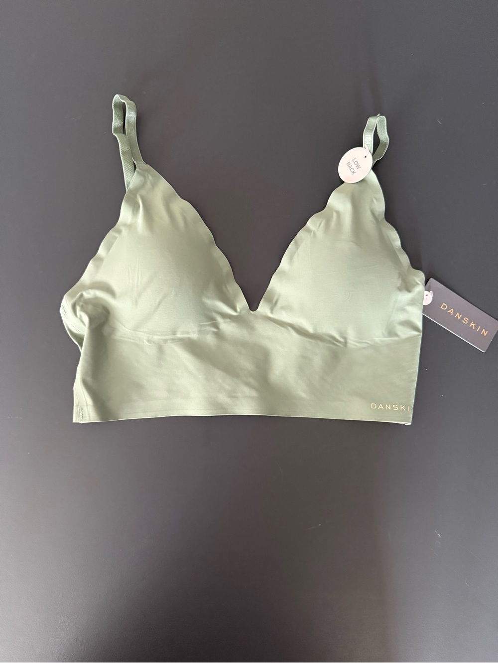 Danskin Light Sage Seamless Scallop-Edge Bralette